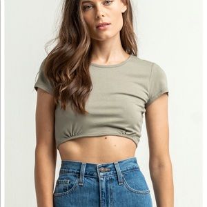 ♥️4/$30 Olive green open back tee NWOT